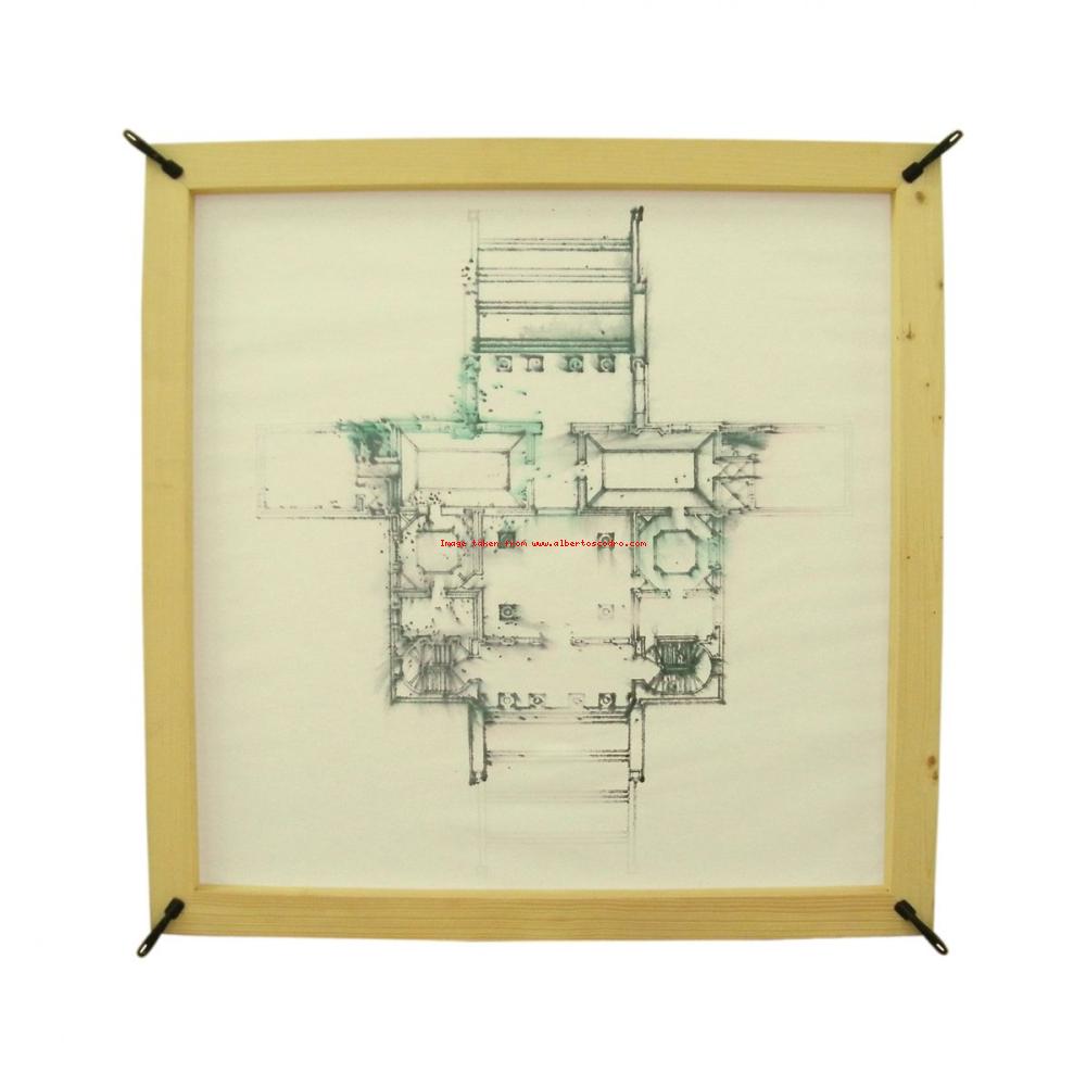 (Andrea Palladio, Villa Cornaro, Piombino Dese, 1552) 2010
Inchiostro su carta, doppio frame in legno, 90 x 90 x 5 cm.