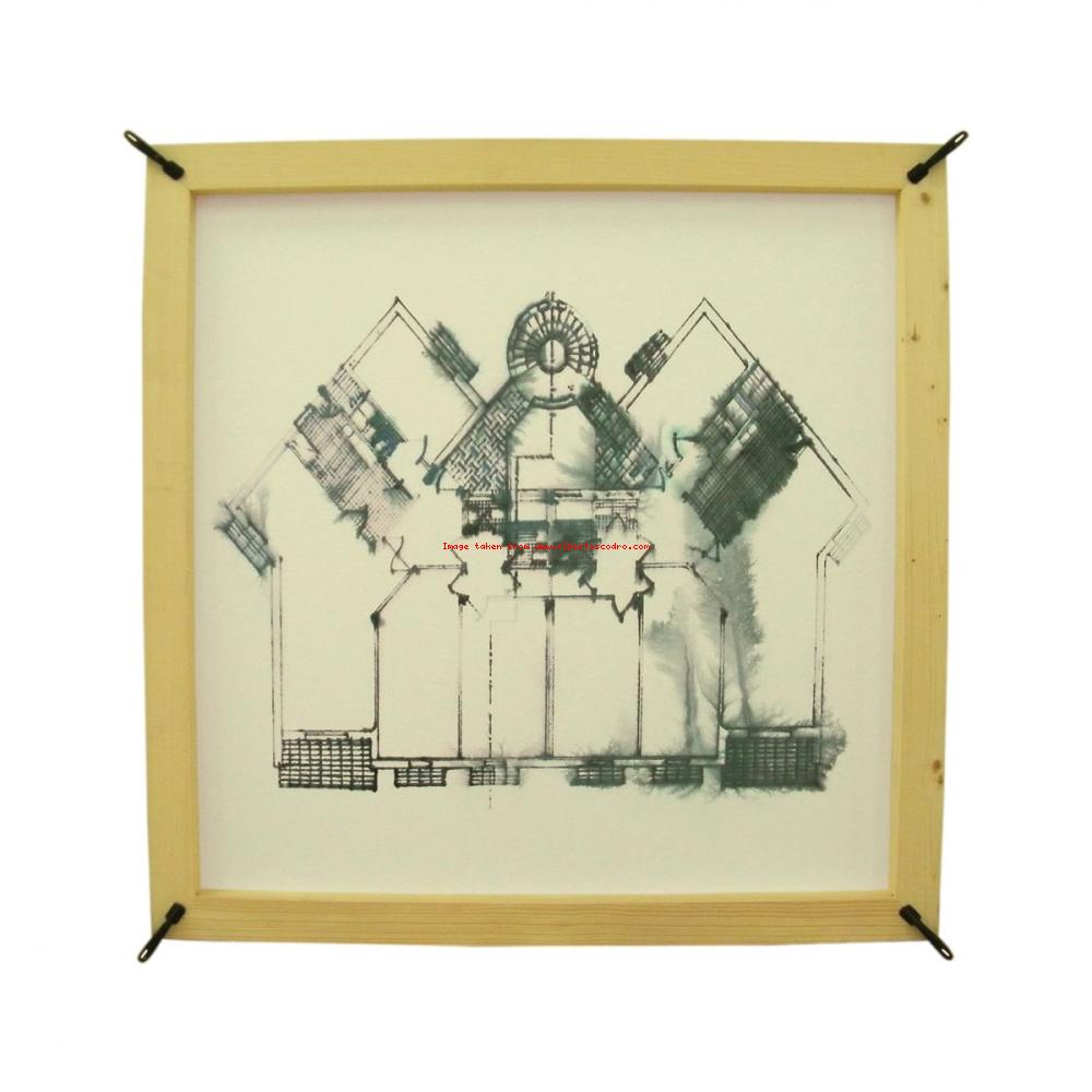(Franco Albini, Quartiere INACasaINCIS, Vialba, Milano, 1950) 2010
Inchiostro su carta, doppio frame in legno, 90 x 90 x 5 cm.